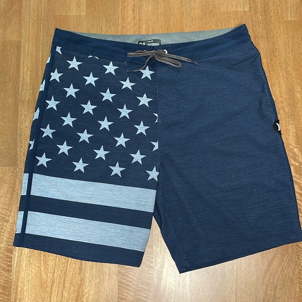 Hurley Phantom Stars Stripes Flag Navy White Board Shorts Patriotic 34